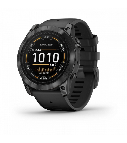 Умные часы Garmin Epix Pro Gen 2 Standard Edition, 1.4' AMOLED, ANT+, Bluetooth, GPS, NFC, Wi-Fi, 10 ATM, серый / черный