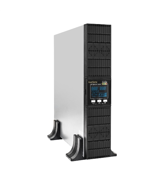Источник бесперебойного питания On-line ExeGate PowerExpert ULS-575-10kVA.LCD.AVR.T.USB.RS232.SNMP.2U 10000VA/10000W, On-Line, PF=1, LCD, клеммы, RS232, USB, SNMP-slot, EPO, батареи внешние 192В/240В суммарной емкостью до 400Ah, Rackmount 2U/Tower, металлический корпус, черный