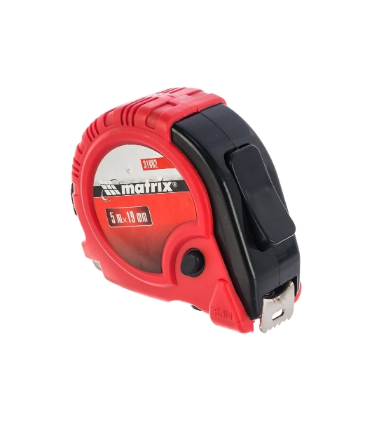 Рулетка Matrix Rubber, 5 м х 19 мм, обрезиненный корпус