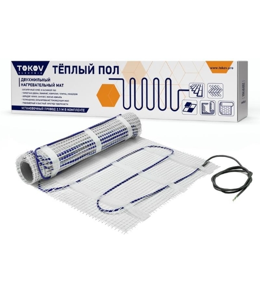 Комплект 'Теплый пол' (мат) 150Вт/кв.м 1кв.м TOKOV ELECTRIC TKE-MAT150-150-1