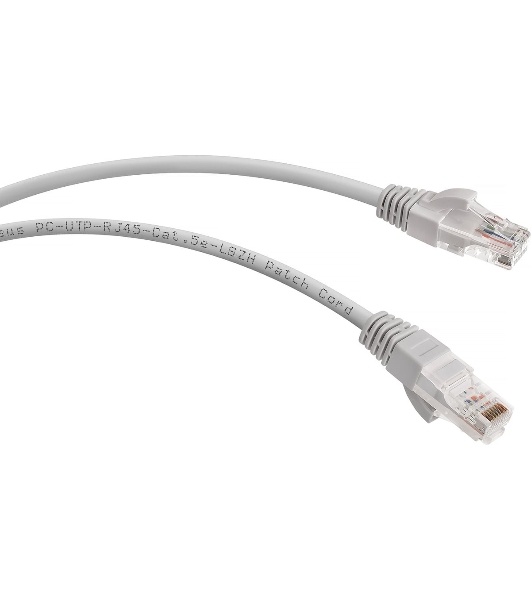 Шнур коммутационный Cabeus, Cat.5e, неэкр., U/UTP, RJ45/RJ45, LSZH, AWG24 15м, серый