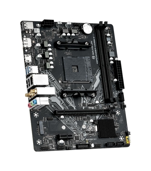 Материнская плата Maxsun MS-Challenger A520M-K WIFI, AM4, AMD A520, 2xDDR4, 3xSATA, 2xM.2, 1xPCIe 3.0 x16, 1xPCIe 3.0 x1, 1xDP, 1xHDMI, 1x1Gb LAN, Wi-Fi 5, Bluetooth 4.2, 2xUSB-A 5Gbps, 4xUSB-A 2.0, 2x3.5 мм, 5.1, mATX