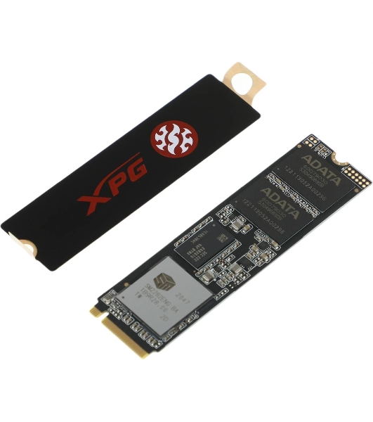 Накопитель SSD XPG SX8200 Pro, 512 Gb, PCIe 3.0 x4, M.2 2280, NVMe, R/W 3350/2350, с радиатором