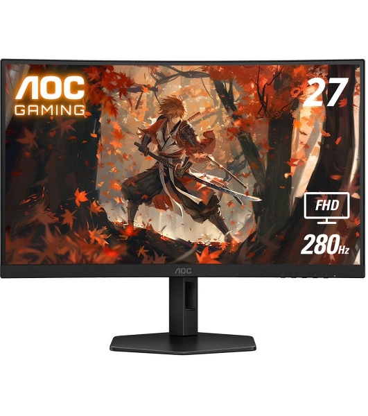 Монитор 27' AOC C27G4ZXU VA 1920x1080, 280 Гц, 1 мс, 16:9, 300 кд/м², 3000:1, 1500R, 2xHDMI, 1xDP, изогнутый 1500R, черный