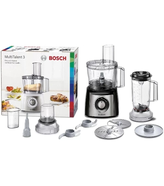 Кухонный комбайн Bosch MCM3501M 800 Вт, Скорости: 2, Блендер 1 л, Чаша 2.3 л, черный/серебристый