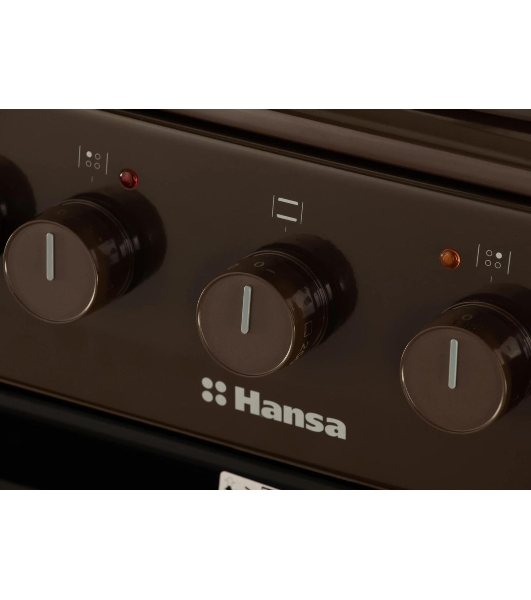 Плита электрическая Hansa FCEB53000 коричневый, конфорок 4 шт, духовка 69 л, 50 см x 85 см x 60 см