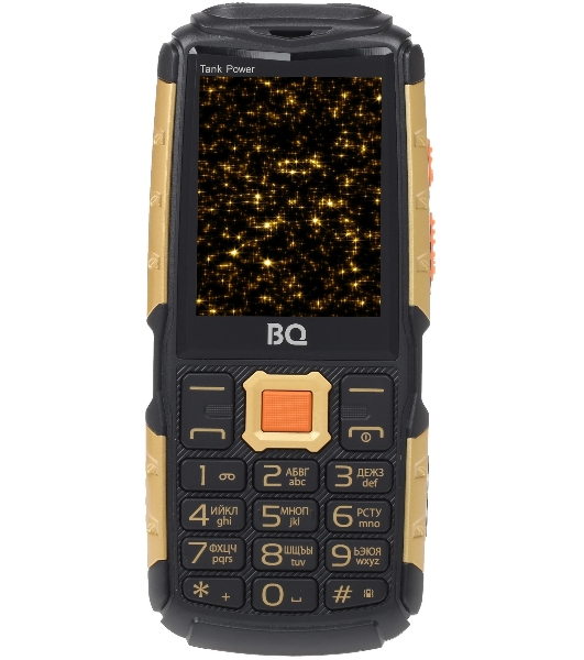 Мобильный телефон BQ 2430 Tank Power черный/золотистый