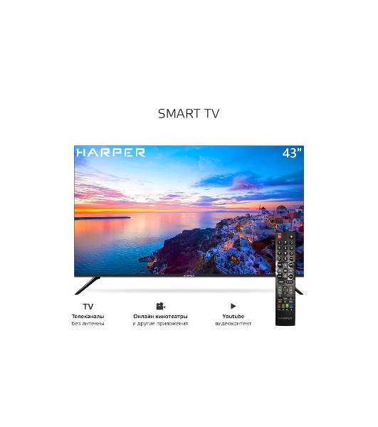 Телевизор Harper 43' 43F670TS черный LED FHD 60Hz AndroidTV 1/8Gb