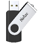 Флешка USB Netac U505 (NT03U505N-004G-20BK), 4Gb, USB 2.0, R/W 70/30, черный/серебристый, фото 1