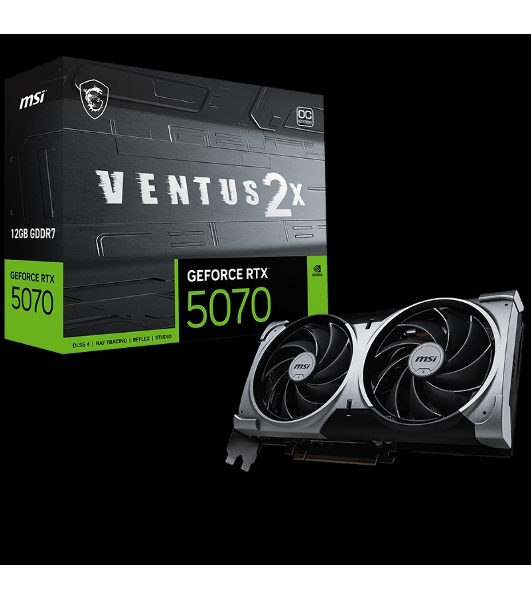 Видеокарта MSI RTX 5070 12G VENTUS 2X OC RTX 5070 PCI-E 5.0 GDDR7 2542/28000 HDMIx1 DPx3 HDCP Ret