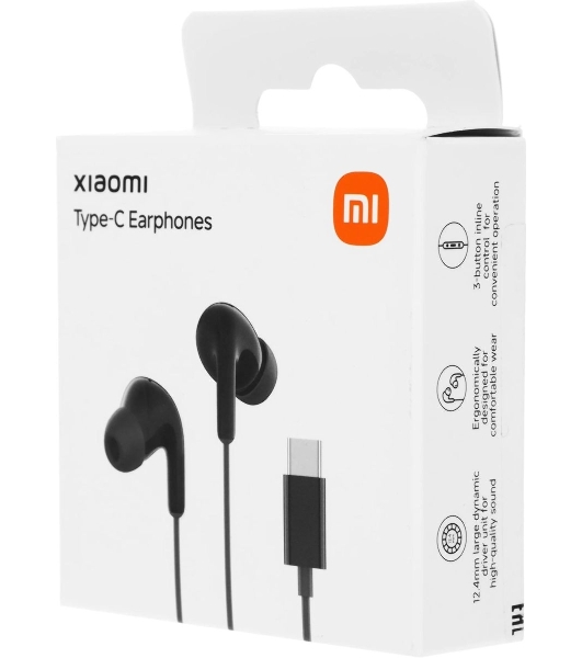 Проводные наушники Xiaomi Type-C Earphones черный, внутриканальные, USB Type-C