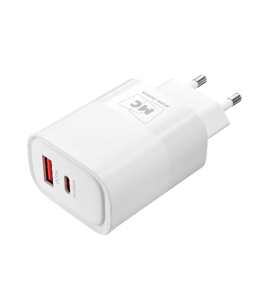 Сетевое зарядное устройство MORE CHOICE (4620202555595) NC82 1USB+1Type-C 3.0A PD 35W+QC3.0, белый