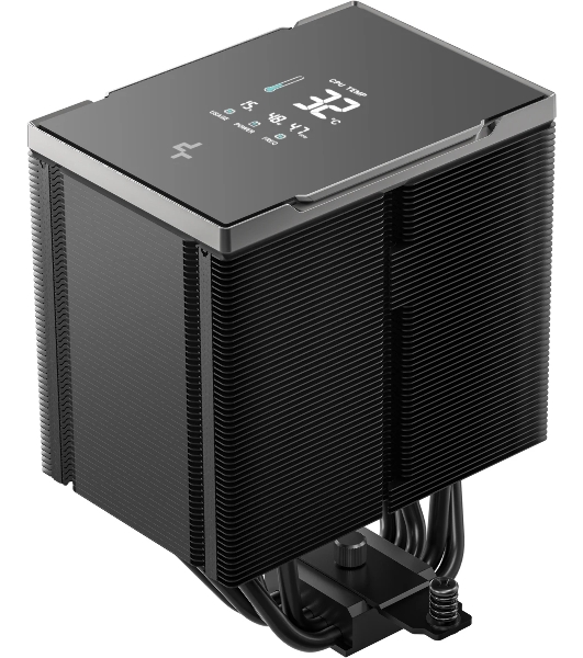 Кулер для процессора DEEPCOOL AK500 G2 DIGITAL NYX LGA1851/1700/1200/115X/AM5/AM4 (9шт/кор, TDP 240W, PWM, Fan 120мм, 5 тепл. Трубок, Copper Base, черный) RET (R-AK500G2-BKNNMN-GJD-1)