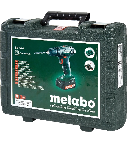Дрель-шуруповерт Metabo BS 14.4 602206550, 14,4 В, 1,5 Ач, 40 Нм, щеточный