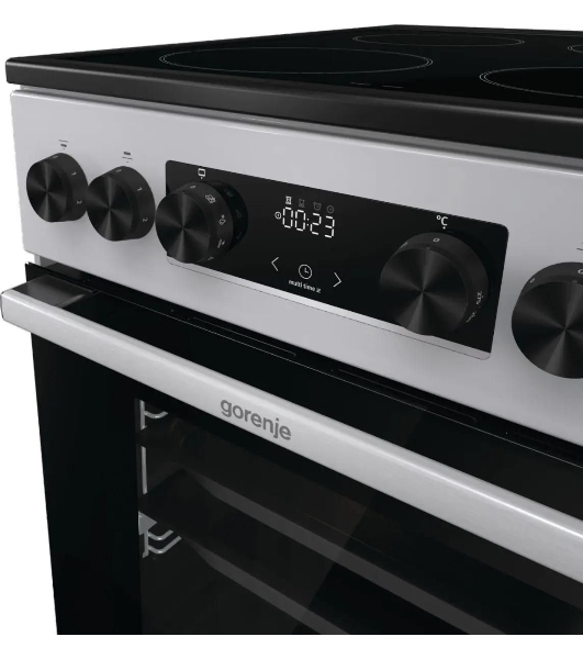 Плита электрическая Gorenje GEC5C41SG серый, конфорок 4 электрических, духовка 70 л, 50 см x 85 см x 59.4 см (без крышки)