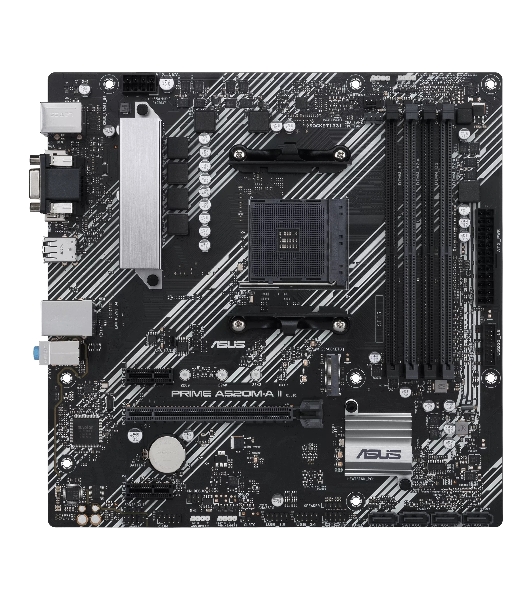 Материнская плата ASUS PRIME A520M-A II/CSM, AM4, AMD A520, 4xDDR4, 4xSATA, 1xM.2, 1xPCI-E 3.0 x16, 2xPCI-E x1, 1xDP, 1xHDMI, 1xVGA, 1x 1Gb LAN, 2xUSB-A 2.0, 4xUSB-A 3.0, 3x3.5 мм, 7.1, mATX