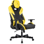Кресло игровое Knight Thunder 5X черный/желтый эко.кожа крестов. металл, фото 1