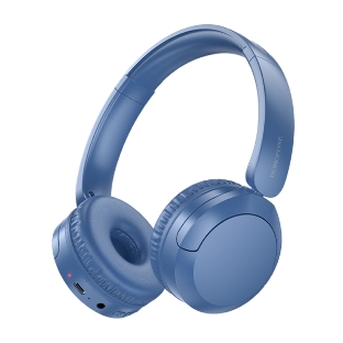 Беспроводные/проводные наушники Borofone BO37 синий, накладные, Bluetooth + проводной, складная конструкция, микрофон, до 25 ч