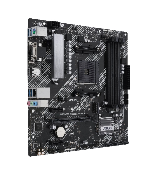 Материнская плата ASUS PRIME A520M-A II/CSM, AM4, AMD A520, 4xDDR4, 4xSATA, 1xM.2, 1xPCI-E 3.0 x16, 2xPCI-E x1, 1xDP, 1xHDMI, 1xVGA, 1x 1Gb LAN, 2xUSB-A 2.0, 4xUSB-A 3.0, 3x3.5 мм, 7.1, mATX