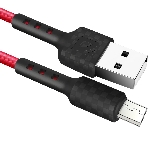 Кабель Defender F181, USB 2.0 (AM) - microUSB 2.0 (BM), 1 м, 2.4А, нейлоновая оплетка, красный., фото 1
