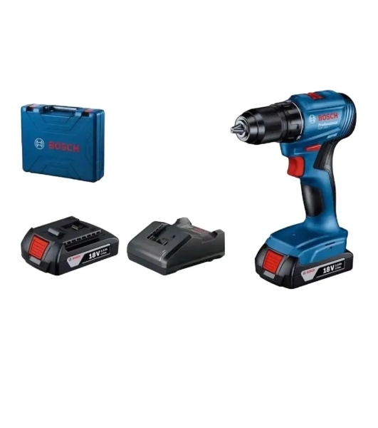 Дрель-шуруповерт аккумуляторная Bosch GSR 185-LI, 18В, 2 АКБ, Кейс