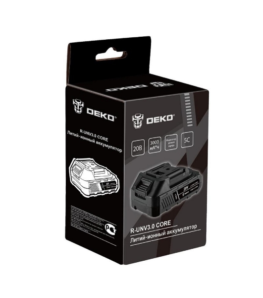 Аккумулятор DEKO R-UNV3.0 CORE, Li-ion, 20В, 3.0А*ч
