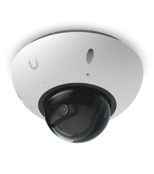 Купольная камера 4K PoE Ubiquiti UniFi Protect Camera G6 Dome White с ночным видением, интеллектуальным распознаванием и прочным антивандальным корпусом.