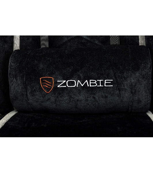 Кресло Zombie Drift/F черный/серый, экокожа, 120 кг, механизм качания, подставка для ног