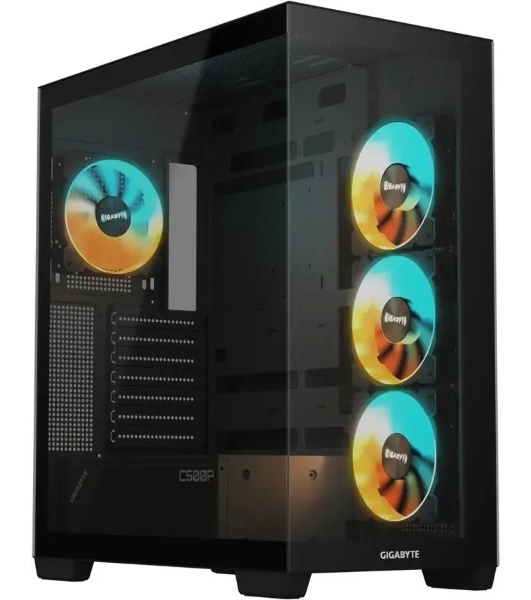 Компьютерный корпус Gigabyte Gb-C500P ST черный без БП ATX 3x120мм 6x140мм 2xUSB 3.0 1xUSB3.1 audio bott PSU