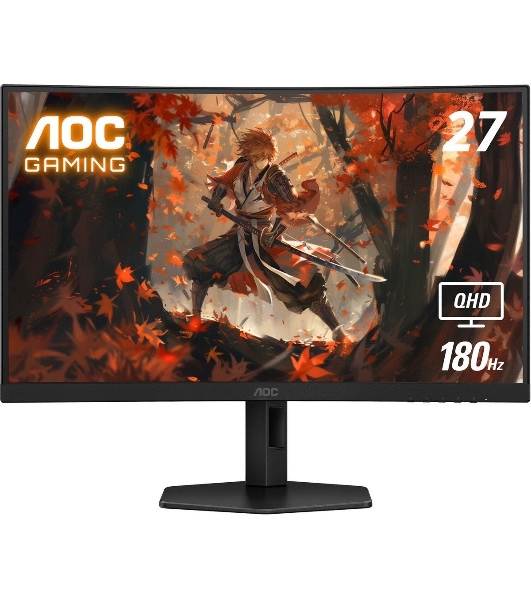 Монитор 27' AOC CQ27G4X VA 2560x1440, 180 Гц, 0.5 мс, 16:9, 300 кд/м², 4000:1, 1500R, 2xHDMI, 1xDP, изогнутый 1500R, черный
