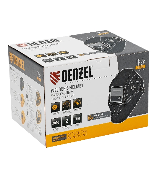 Щиток защитный лицевой (маска сварщика) Denzel F10, см. окно 100х96, Real Color, DIN 4-8/9-13