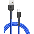 Кабель Defender F181, USB 2.0 (AM) - microUSB 2.0 (BM), 1 м, 2.4А, нейлоновая оплетка, синий., фото3