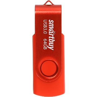 Флешка USB Smartbuy Twist Red (SB064Gb3TWR), 64Gb, USB 3.0/3.1, R/W 70/40, красный