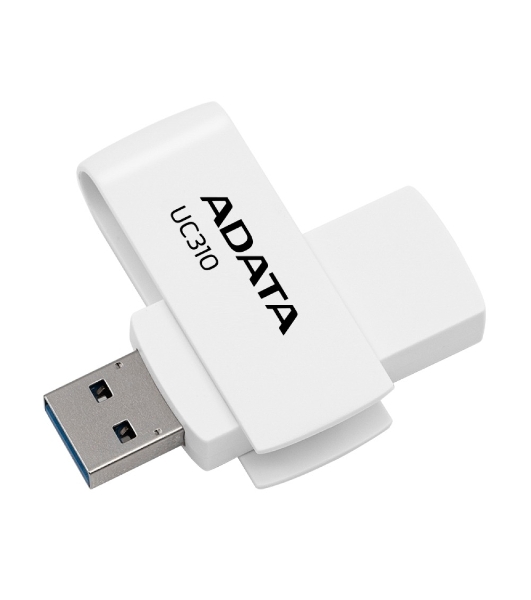Флешка USB ADATA UC310 (UC310-128G-RWH), 128Gb, USB 3.2 Gen1, R/W 100/30, белый