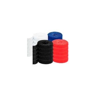 Рулон липучки Filum FL-CTR-15-1-RGB-20 ширина 15 мм, длина 1 м (комплект: 20 рул., по 5 рул. каждого цвета: синий, белый, красный, черный)