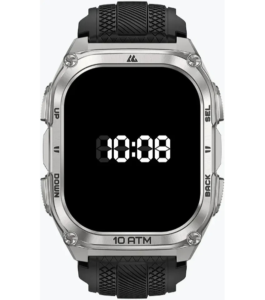 Умные часы KOSPET Tank M4, 1.96' AMOLED, Bluetooth 5.3, GPS, 10 ATM, IP69K, серебристый