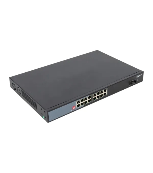 Коммутатор EKF TSX-U-2GX/SFP-16GTP-R, 16×1 Гбит/с PoE + 2×1 Гбит/с SFP, неуправляемый