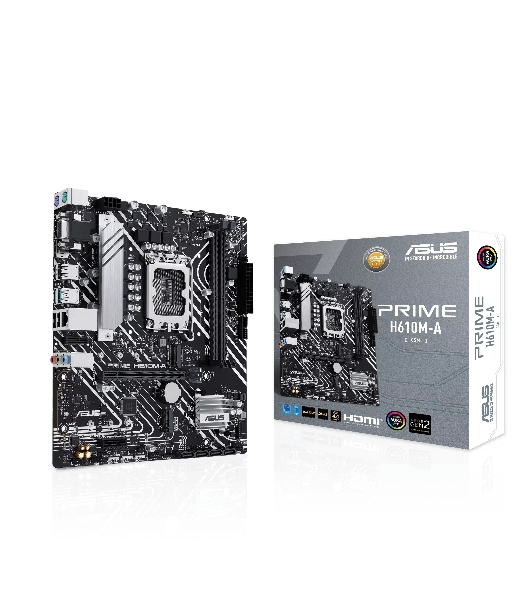Материнская плата ASUS PRIME H610M-A-CSM, LGA 1700, Intel H610, 2xDDR5, 4xSATA, 2xM.2 PCIe 3.0 (x2, x4), 1xPCIe 4.0 x16, 1xPCIe x1, 1xHDMI, 1xDP, 1xVGA, 2xUSB-A 3.2 Gen 2, 4xUSB-A 2.0, 1x 1Gb LAN, 3x3.5 мм, 7.1, mATX