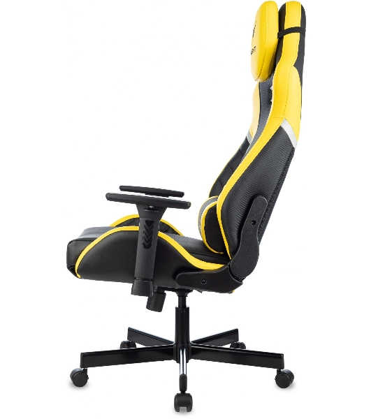 Кресло игровое Knight Thunder 5X черный/желтый эко.кожа крестов. металл