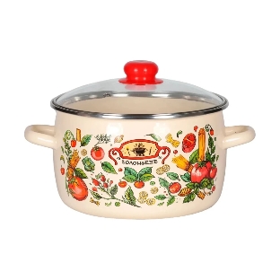 Кастрюля Appetite 1RC201S Болоньезе с крышкой, эмалированная сталь, сфер. 4 л