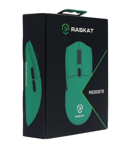 Мышь беспроводная/проводная Raskat MG006TR зеленый, 26000 dpi, радиоканал, Bluetooth, USB, кнопки - 6