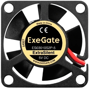 Вентилятор корпусной ExeGate ExtraSilent ES03010S2P-5, 30 мм, 8000 об/мин, 18 дБ, 2-pin, без подсветки