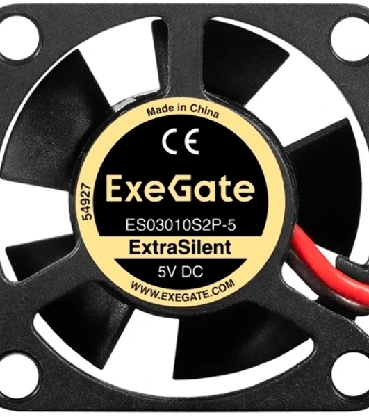 Вентилятор корпусной ExeGate ExtraSilent ES03010S2P-5, 30 мм, 8000 об/мин, 18 дБ, 2-pin, без подсветки