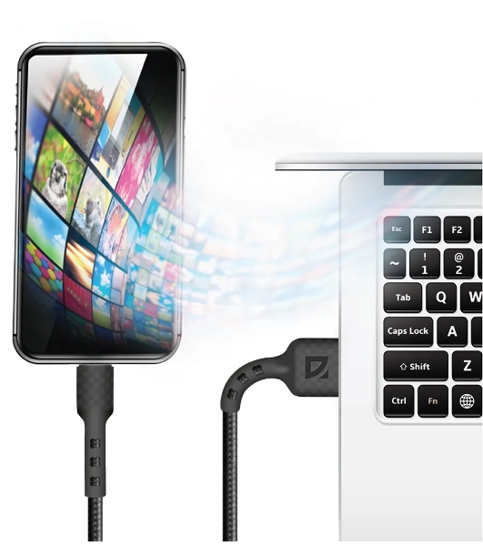 Кабель Defender F181, USB 2.0 (AM) - microUSB 2.0 (BM), 1 м, 2.4А, нейлоновая оплетка, черный