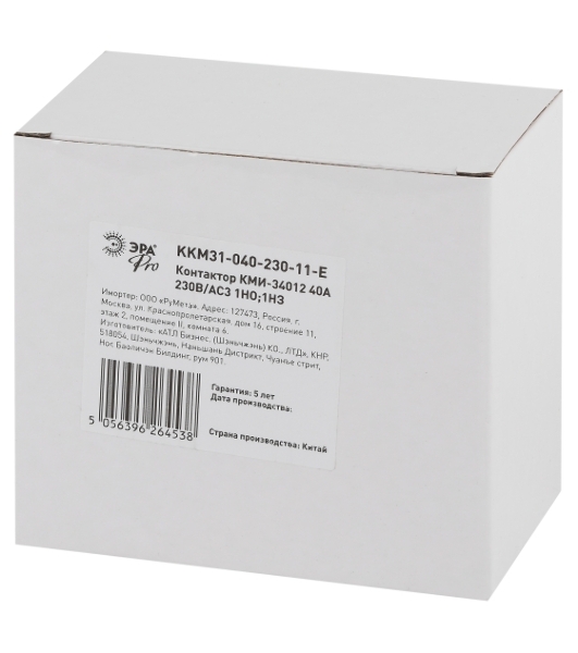 Контактор ЭРА PRO KKM31-040-230-11-E КМИ-34012 40А 230В/АС3 1НО;1НЗ