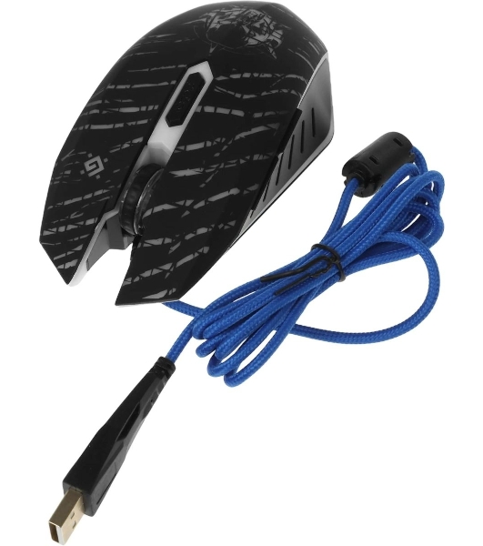 Мышь проводная Defender Dark Agent GM-590L черный, 12800 dpi, USB, кнопки - 6