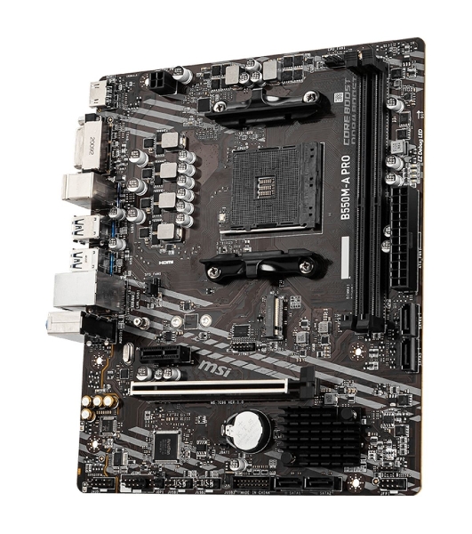 Материнская плата MSI B550M-A PRO, AM4, AMD B550, 2xDDR4, 4xSATA, 1xM.2, 1xPCIe 4.0 x16, 1xPCIe x1, 1xDVI-D, 1xHDMI, 1x 1Gb LAN, 2xUSB 2.0, 4xUSB 3.2 Gen 1, 3x3.5 мм, 7.1, mATX