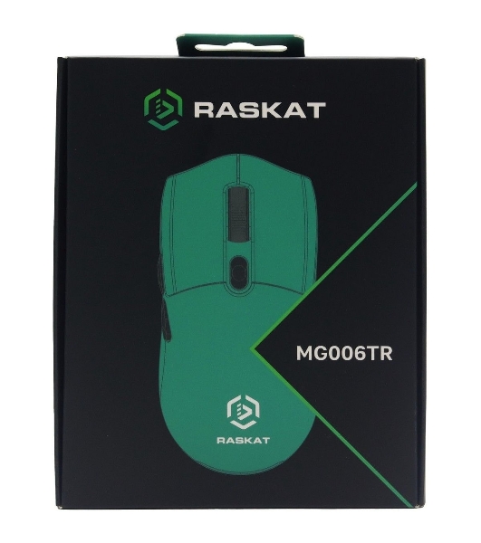 Мышь беспроводная/проводная Raskat MG006TR зеленый, 26000 dpi, радиоканал, Bluetooth, USB, кнопки - 6
