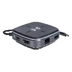 Многофункциональная док-станция Intrend ITACS-9W Type-C с беспроводной зарядкой 3 встроенных высокоскоростных USB 3.0, встроенный высокоскоростной TF и SD карт ридер, разъем RJ-45 для подключения к локальной сети HDMI 4K/30Hz, 60W Power Delivery порт,, фото 1