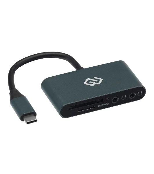 Кард-ридер Digma CR-СA2512-G/темно-серый/SD/TF/micro-SD/USB Type-C/алюминий